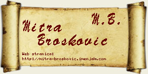 Mitra Brošković vizit kartica